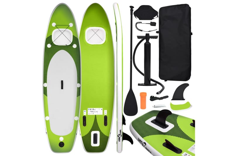 oppusteligt paddleboardsæt 330x76x10 cm grøn - Grøn - Vandsport & vandleg