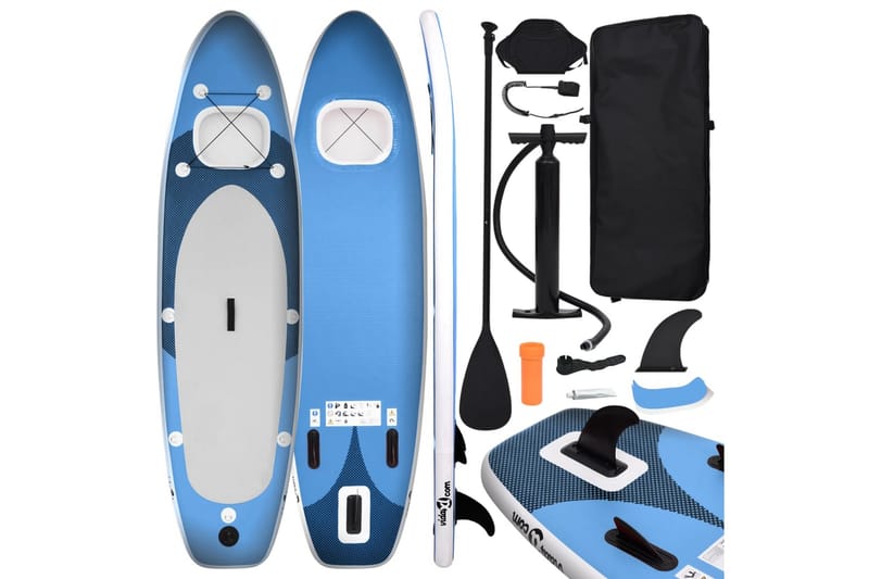 oppusteligt paddleboardsæt 330x76x10 cm havblå - Blå - Vandsport & vandleg