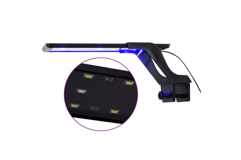 Led-Lampe Til Akvarium Med Klemme 25-45 cm Blå Og Hvid - Sport & fritid - Til dyrene - Fisk & reptiler