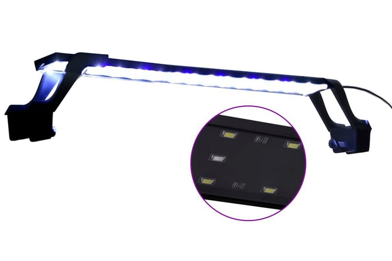 Led-Lampe Til Akvarium Med Klemmer 55-70 cm Blå Og Hvid - Sport & fritid - Til dyrene - Fisk & reptiler