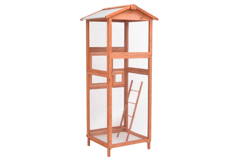 voliere 68x62x166 cm massivt grantræ - Brun - Sport & fritid - Til dyrene - Fugl - Fuglebure & voliere