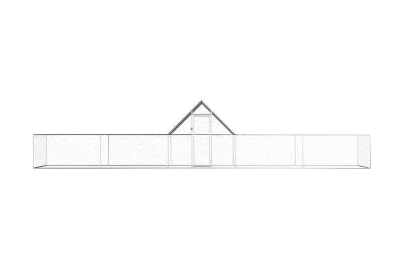 hønsehus 10x2x2 m galvaniseret stål - Sølv - Sport & fritid - Til dyrene - Fugl - Hønsehus