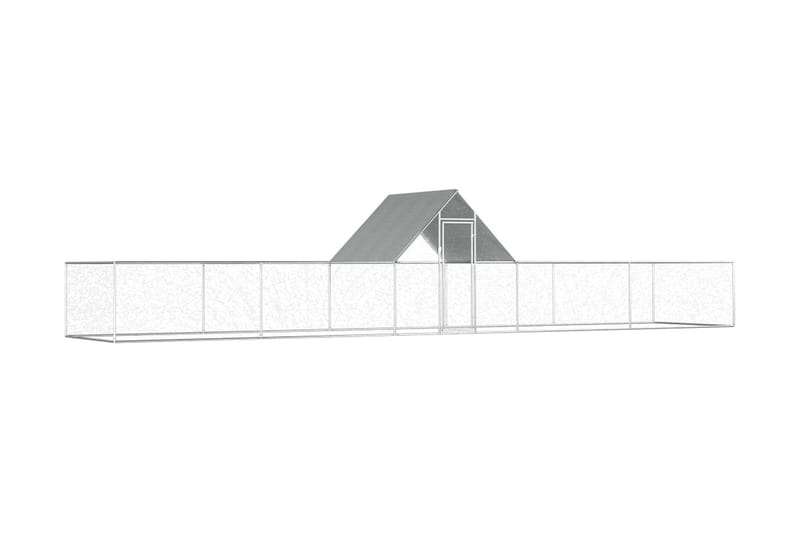 hønsehus 10x2x2 m galvaniseret stål - Sølv - Sport & fritid - Til dyrene - Fugl - Hønsehus