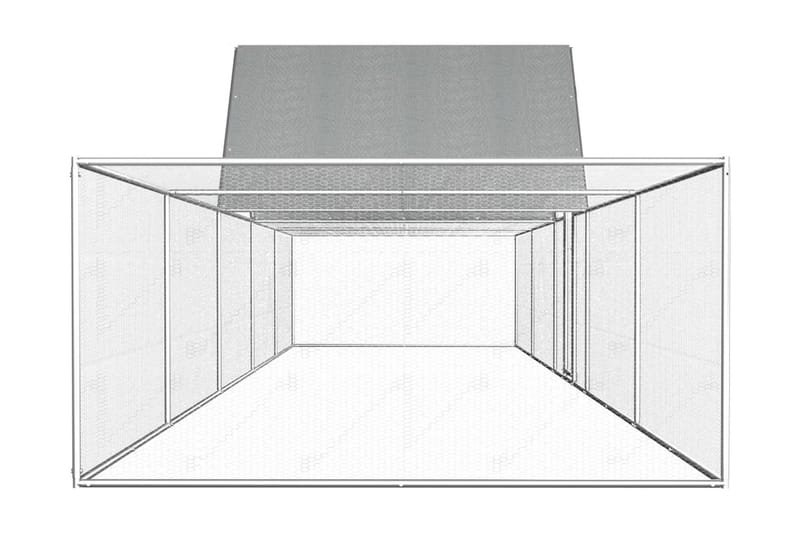 hønsehus 10x2x2 m galvaniseret stål - Sølv - Sport & fritid - Til dyrene - Fugl - Hønsehus