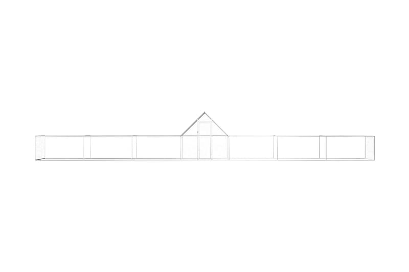 hønsehus 14x2x2 m galvaniseret stål - Sølv - Sport & fritid - Til dyrene - Fugl - Hønsehus