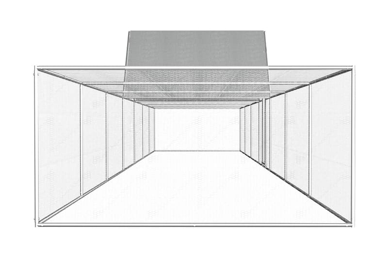 hønsehus 14x2x2 m galvaniseret stål - Sølv - Sport & fritid - Til dyrene - Fugl - Hønsehus
