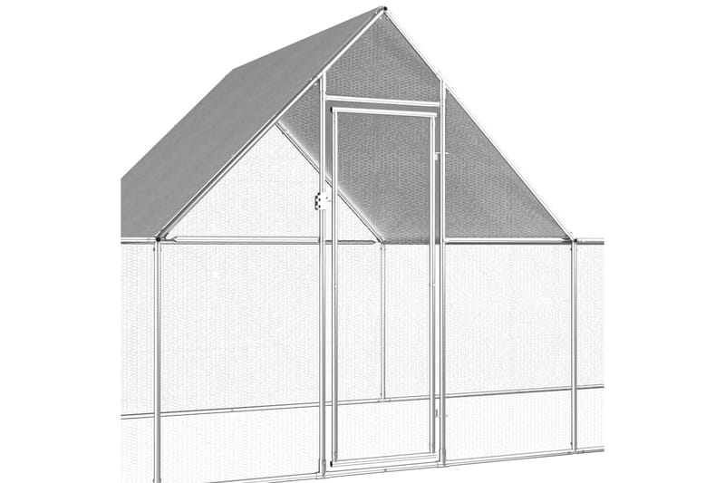 hønsehus 14x2x2 m galvaniseret stål - Sølv - Sport & fritid - Til dyrene - Fugl - Hønsehus