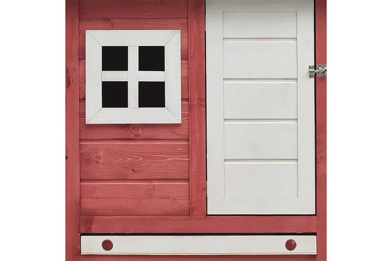 Hønsehus 170x81x110 cm Massivt Fyrretræ Og Grantræ Rød - Rød - Sport & fritid - Til dyrene - Fugl - Hønsehus