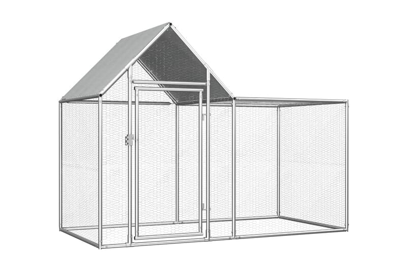 hønsehus 2 x 1 x 1,5 m galvaniseret stål - Sølv - Hønsehus - Til dyrene - Hønsegård