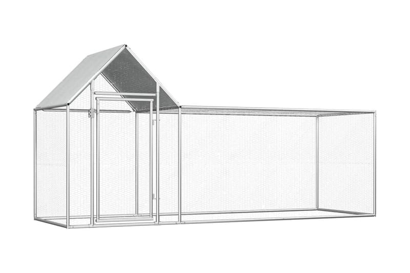 hønsehus 3x1x1,5 m galvaniseret stål - Sølv - Hønsehus - Til dyrene - Hønsegård