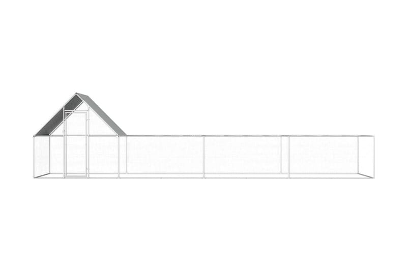 hønsehus 8x2x2 m galvaniseret stål - Sølv - Sport & fritid - Til dyrene - Fugl - Hønsehus