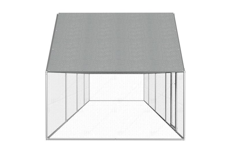 hønsehus 8x2x2 m galvaniseret stål - Sølv - Sport & fritid - Til dyrene - Fugl - Hønsehus