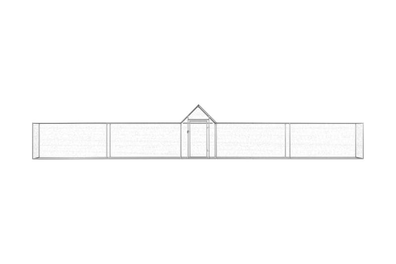 hønsehus 9x1x1,5 m galvaniseret stål - Sølv - Sport & fritid - Til dyrene - Fugl - Hønsehus