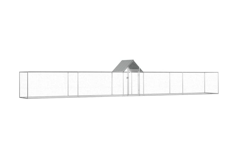 hønsehus 9x1x1,5 m galvaniseret stål - Sølv - Hønsehus - Til dyrene - Hønsegård