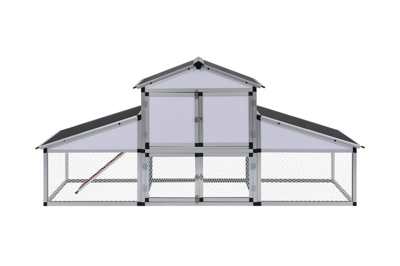 Hønsehus Med Løbegårde Og Redekasse Aluminium - Sport & fritid - Til dyrene - Fugl - Hønsehus