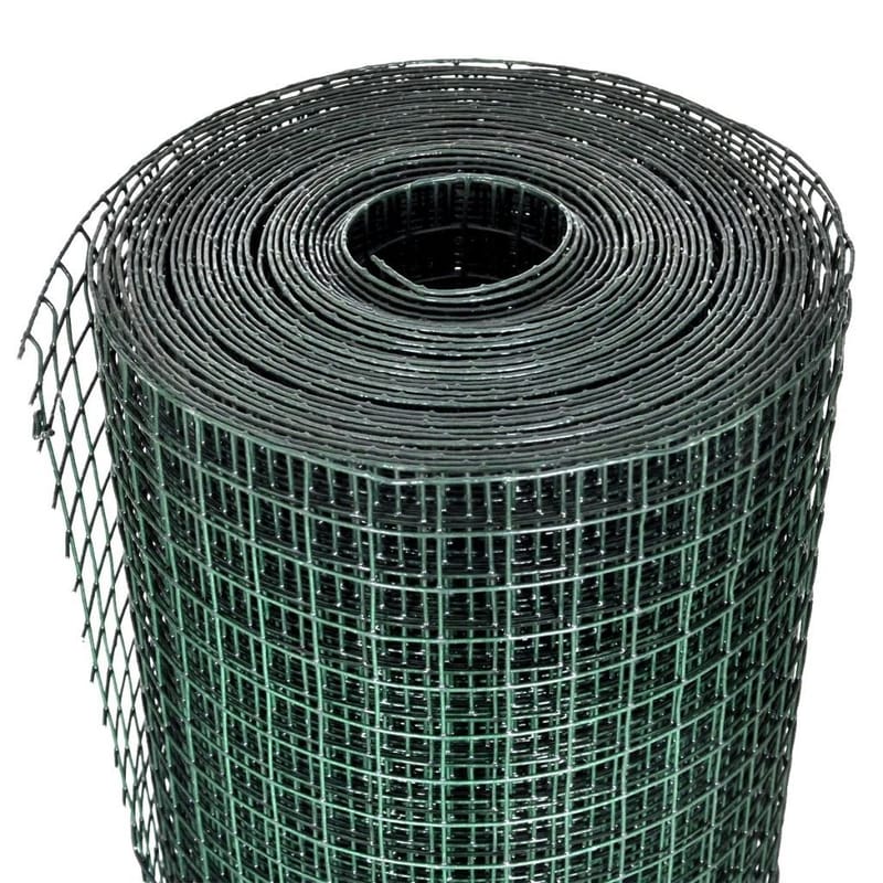 hønsenet galvaniseret stål med PVC-belægning 10 x 1 m grøn - Grøn - Hønsehus - Til dyrene - Hønsegård