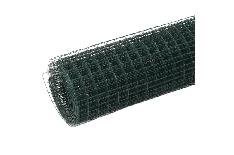 hønsenet stål med PVC-belægning 25 x 0,5 m grøn - Grøn - Hønsehus - Til dyrene - Hønsegård