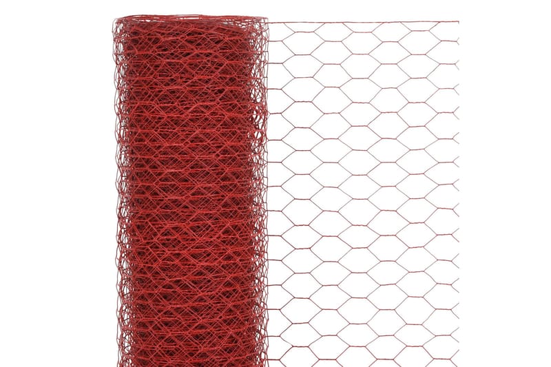 hønsenet stål med PVC-belægning 25 x 1,2 m rød - Rød - Hønsehus - Til dyrene - Hønsegård