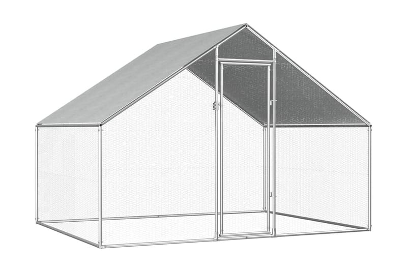 udendørs hønsebur 2,75 x 2 x 2 m galvaniseret stål - Sport & fritid - Til dyrene - Fugl - Hønsehus