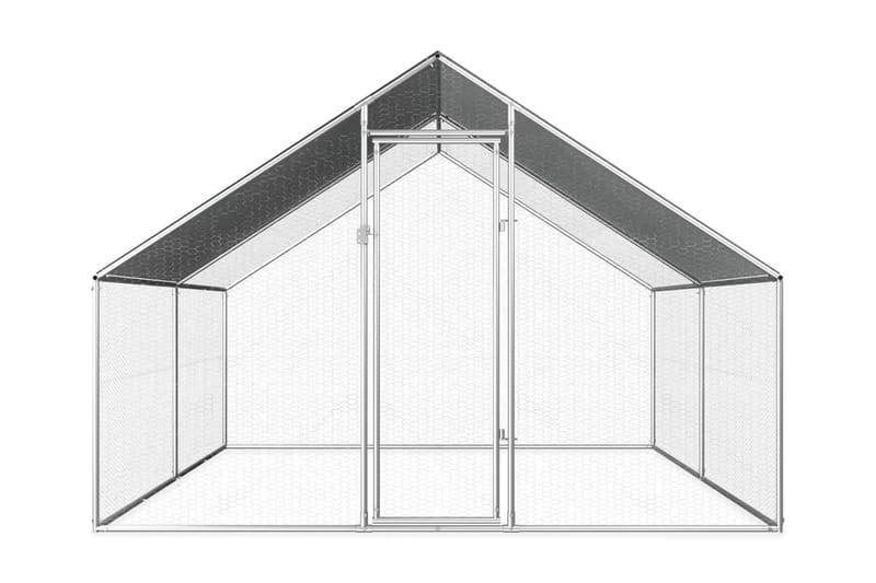 udendørs hønsebur 2,75 x 4 x 2 m galvaniseret stål - Sport & fritid - Til dyrene - Fugl - Hønsehus