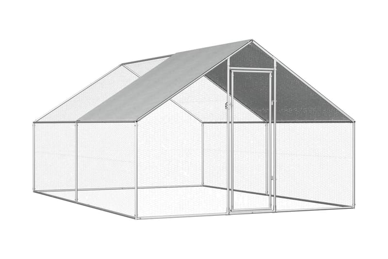 udendørs hønsebur 2,75 x 4 x 2 m galvaniseret stål - Hønsehus - Til dyrene - Hønsegård