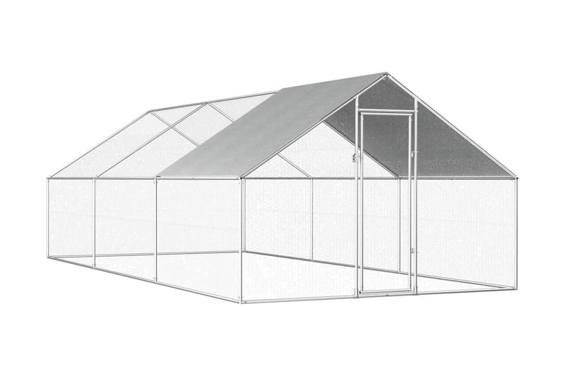 udendørs hønsebur 2,75 x 6 x 2 m galvaniseret stål - Sport & fritid - Til dyrene - Fugl - Hønsehus