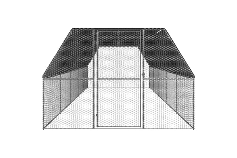 udendørs hønsegård 3x10x2 m galvaniseret stål - Sølv - Sport & fritid - Til dyrene - Fugl - Hønsehus