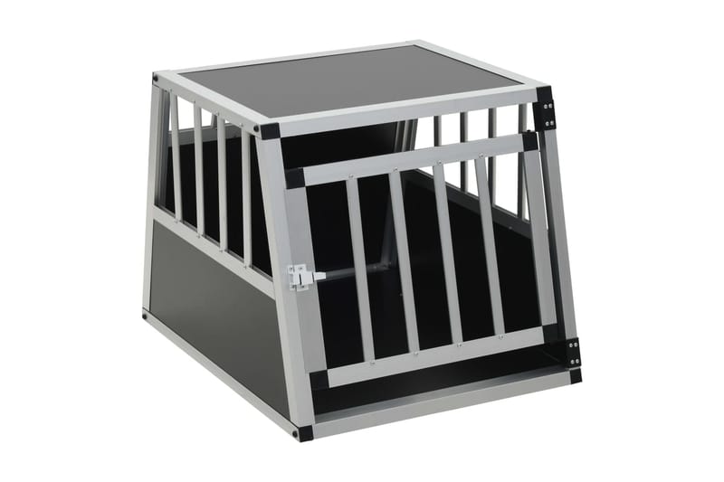 Hundebur Med Én Dør 54 X 69 X 50 Cm - Sølv - Sport & fritid - Til dyrene - Til hund - Transportkasse hund & hundebur