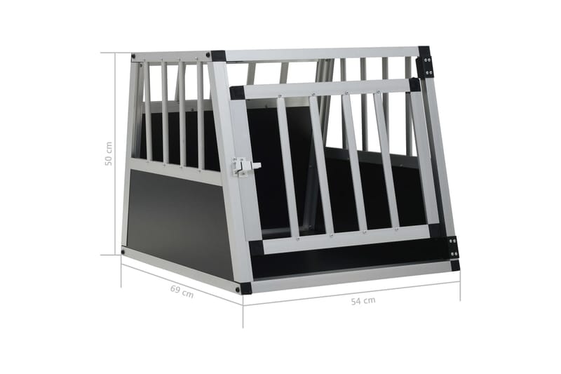 Hundebur Med Én Dør 54 X 69 X 50 Cm - Sølv - Sport & fritid - Til dyrene - Til hund - Transportkasse hund & hundebur
