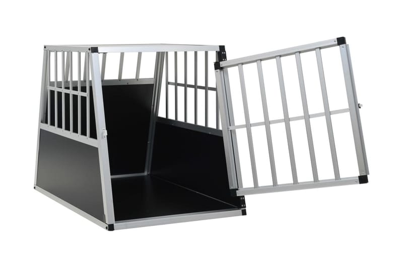 Hundebur Med Én Dør 65 X 91 X 69,5 Cm - Sølv - Sport & fritid - Til dyrene - Til hund - Transportkasse hund & hundebur