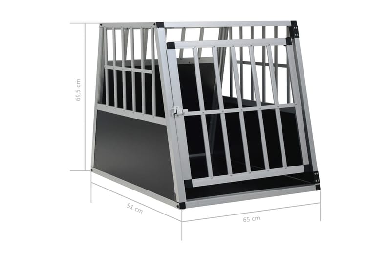 Hundebur Med Én Dør 65 X 91 X 69,5 Cm - Sølv - Sport & fritid - Til dyrene - Til hund - Transportkasse hund & hundebur