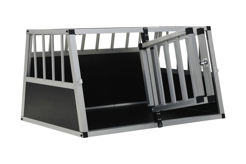 Hundebur Med Dobbelt Dør 89 X 69 X 50 Cm - Sølv - Sport & fritid - Til dyrene - Til hund - Transportkasse hund & hundebur