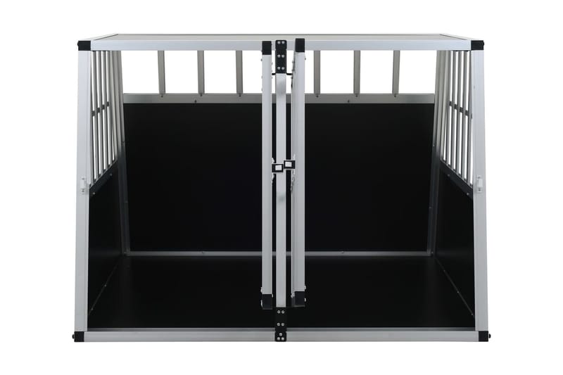 Hundebur Med Dobbelt Dør 94 X 88 X 69 Cm - Sølv - Sport & fritid - Til dyrene - Til hund - Transportkasse hund & hundebur