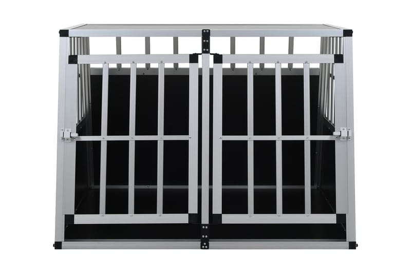 Hundebur Med Dobbelt Dør 94 X 88 X 69 Cm - Sølv - Sport & fritid - Til dyrene - Til hund - Transportkasse hund & hundebur