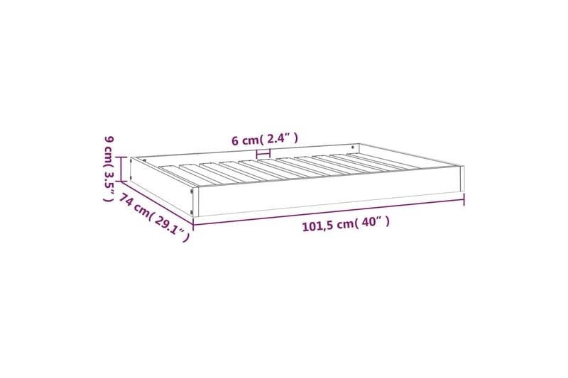beBasic hundeseng 101,5x74x9 cm massivt fyrretræ - Brun - Sport & fritid - Til dyrene - Til hund - Hundemøbler - Hundeseng