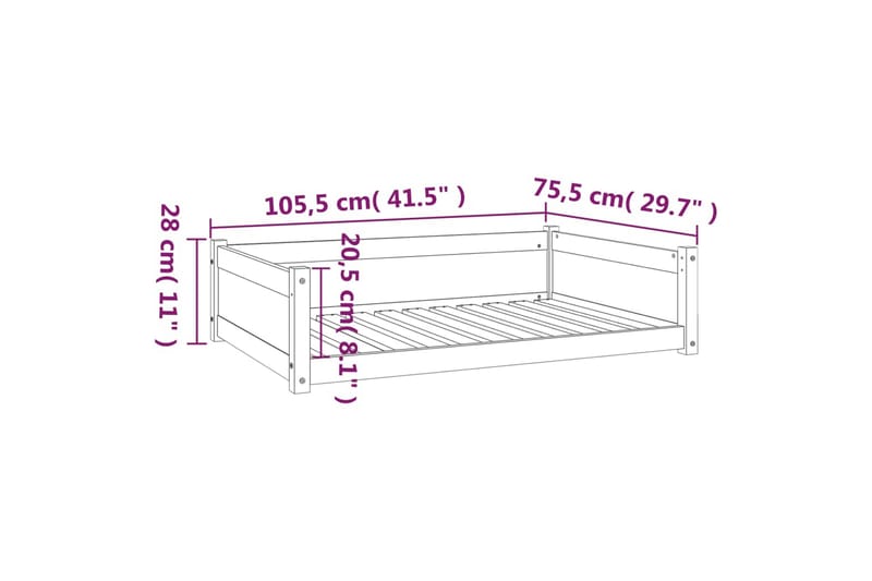 beBasic hundeseng 105,5x75,5x28 cm massivt fyrretræ - Brun - Hundeseng - Hundemøbler