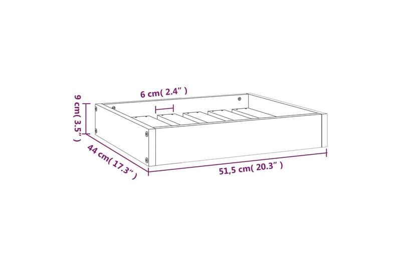 beBasic hundeseng 51,5x44x9 cm massivt fyrretræ grå - GrÃ¥ - Hundeseng - Hundemøbler