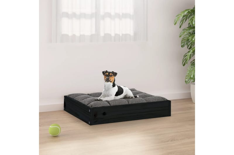 beBasic hundeseng 51,5x44x9 cm massivt fyrretræ sort - Sort - Hundeseng - Hundemøbler