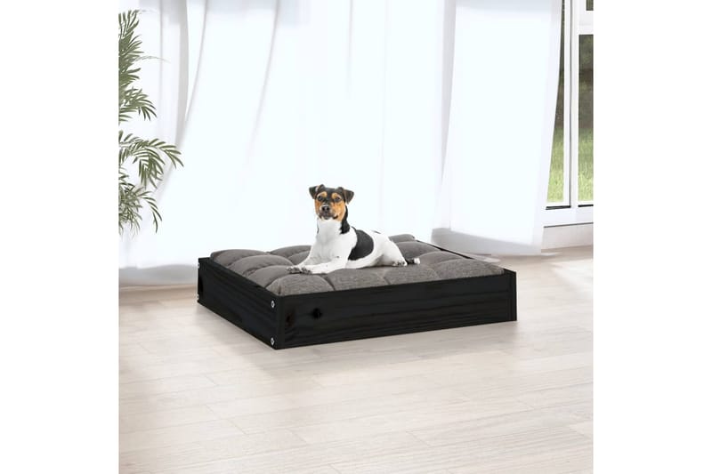beBasic hundeseng 51,5x44x9 cm massivt fyrretræ sort - Sort - Hundeseng - Hundemøbler