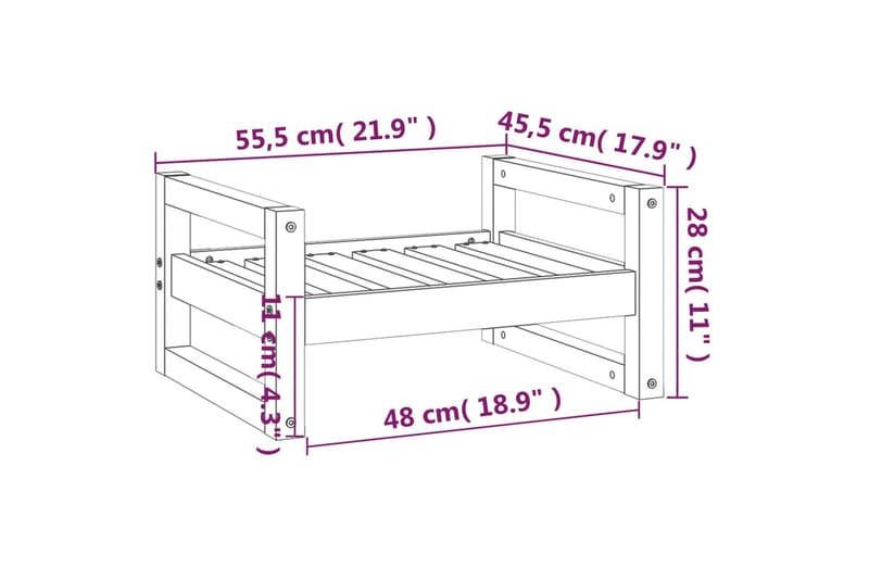 beBasic hundeseng 55,5x45,5x28 cm massivt fyrretræ - Brun - Hundemøbler - Hundeseng