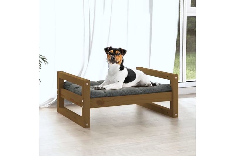 beBasic hundeseng 55,5x45,5x28 cm massivt fyrretræ gyldenbrun - Brun - Hundeseng - Hundemøbler