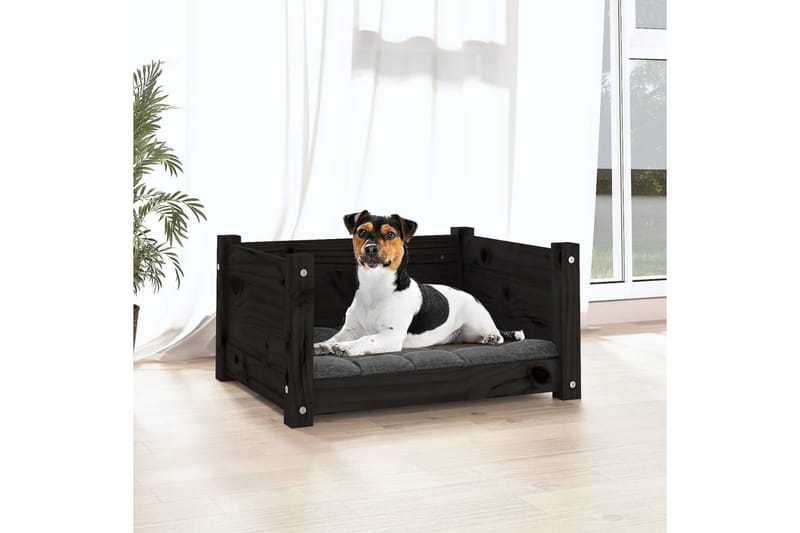 beBasic hundeseng 55,5x45,5x28 cm massivt fyrretræ sort - Sort - Hundeseng - Hundemøbler
