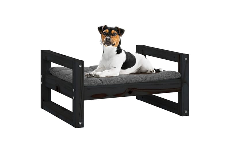 beBasic hundeseng 55,5x45,5x28 cm massivt fyrretræ sort - Sort - Sport & fritid - Til dyrene - Til hund - Hundemøbler - Hundeseng