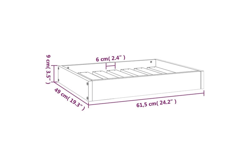 beBasic hundeseng 61,5x49x9 cm massivt fyrretræ - Brun - Hundeseng - Hundemøbler