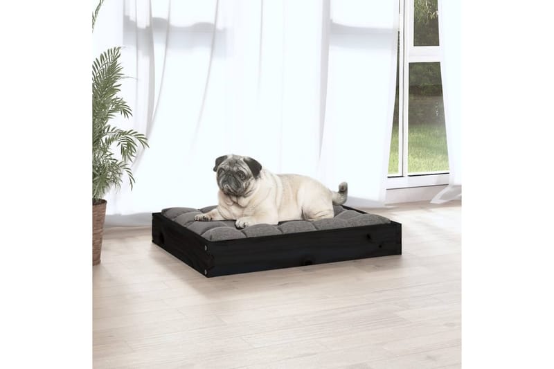 beBasic hundeseng 61,5x49x9 cm massivt fyrretræ sort - Sort - Hundeseng - Hundemøbler
