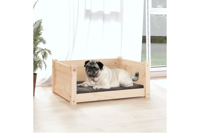 beBasic hundeseng 65,5x50,5x28 cm massivt fyrretræ - Brun - Hundeseng - Hundemøbler