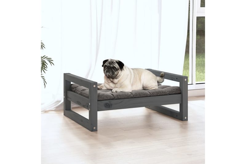 beBasic hundeseng 65,5x50,5x28 cm massivt fyrretræ grå - GrÃ¥ - Hundeseng - Hundemøbler