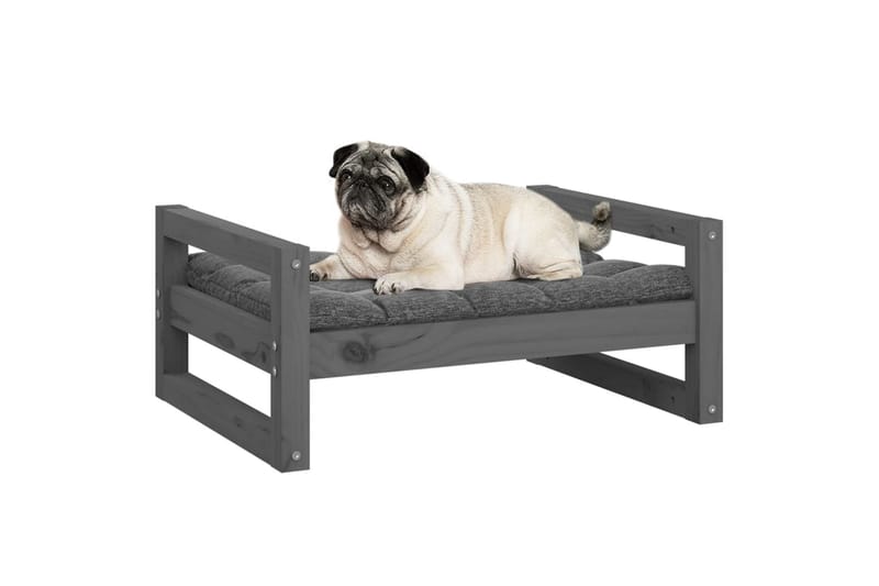 beBasic hundeseng 65,5x50,5x28 cm massivt fyrretræ grå - GrÃ¥ - Sport & fritid - Til dyrene - Til hund - Hundemøbler - Hundeseng