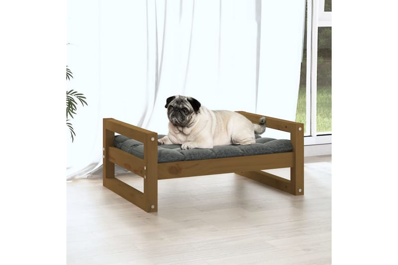 beBasic hundeseng 65,5x50,5x28 cm massivt fyrretræ gyldenbrun - Brun - Sport & fritid - Til dyrene - Til hund - Hundemøbler - Hundeseng
