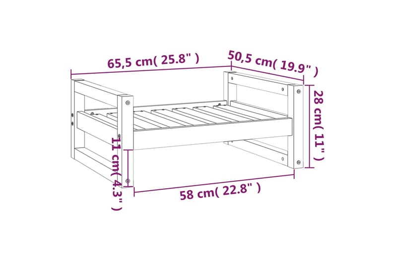 beBasic hundeseng 65,5x50,5x28 cm massivt fyrretræ gyldenbrun - Brun - Sport & fritid - Til dyrene - Til hund - Hundemøbler - Hundeseng